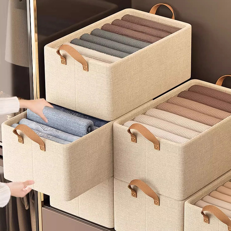 Baby Clothes Organiser - 1pc 衣類収納バスケットオックスフォード布衣類手持ち収納ボックス折りたたみ収納ボックススチールフレームワードローブオーガナイザー
