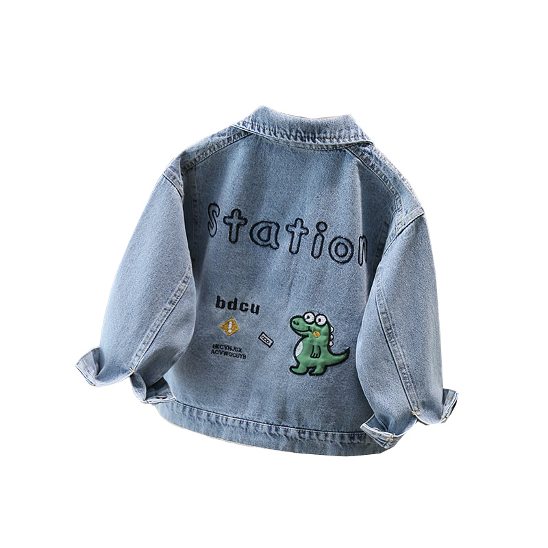 Baby Clothing Girls - かわいいスタイルベビー子供デニムジャケット恐竜子供のための少年少女カジュアルジーンズコート素敵な赤ちゃん恐竜衣装服 2-11 T