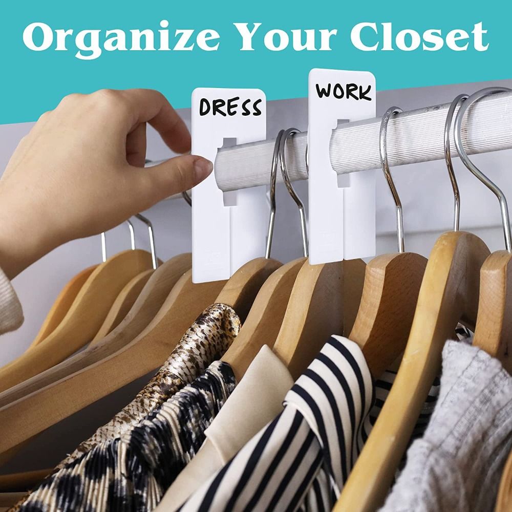 Baby Clothing Hanger Dividers - 衣服タグ サイズマーキングリング 衣類アクセサリー 長方形ハンガー 吊り下げオーガナイザー 衣類サイズディバイダー