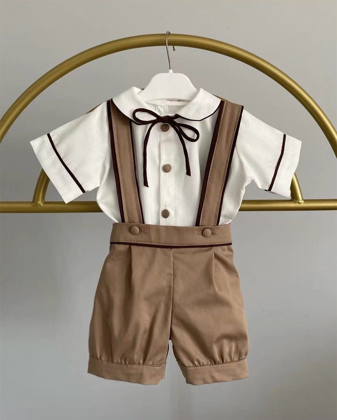 Baby Xmas Clothing - 0-6Y ベビーボーイ 春夏 ヴィンテージ カーキ スーツ