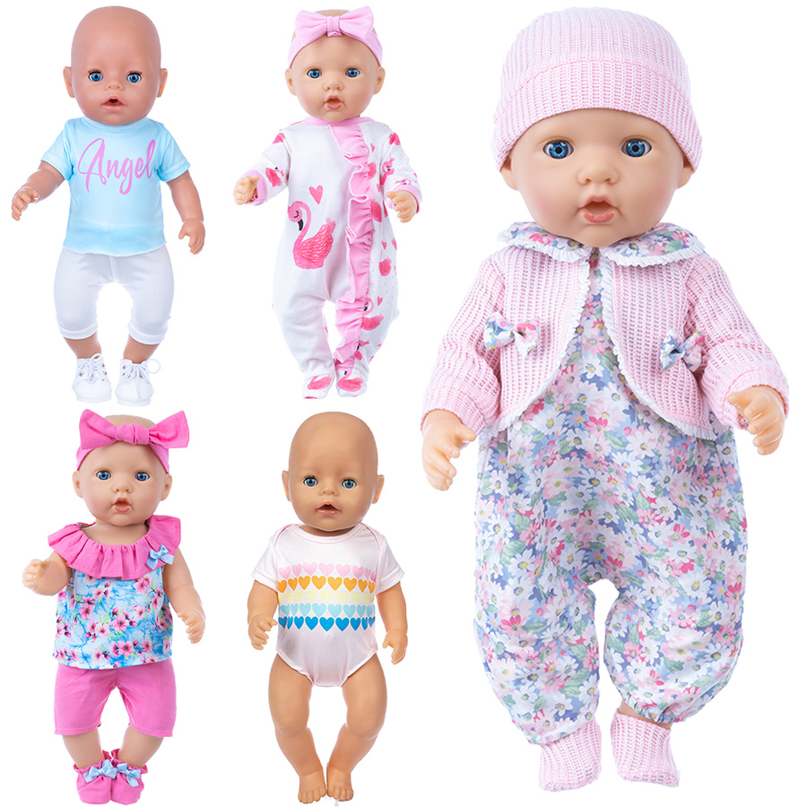 Baby Clothing Girls - 人形の服 18 インチリボーンドール用かわいいパジャマスーツ 45 センチメートル新生児人形女の子のおもちゃ人形服アクセサリー Nenuco