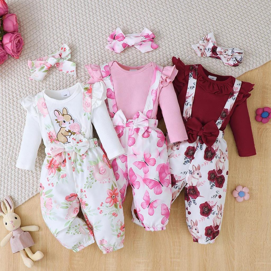 Baby Xmas Clothing - 3 個の服の衣装 1-24 ヶ月の新生児 & 幼児の女の赤ちゃん長袖ロンパース