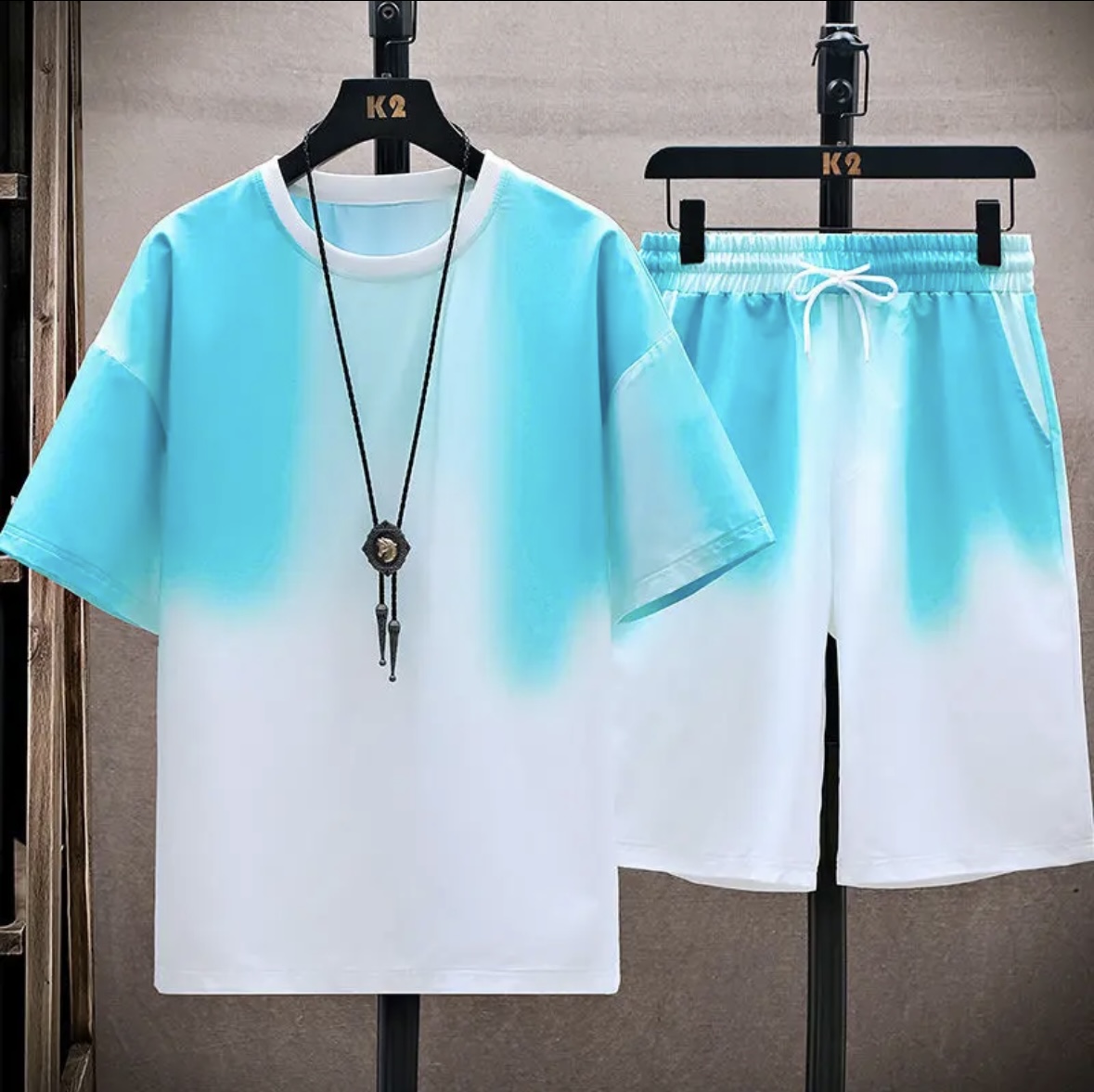 Summer Short Set - 新作夏物カップル向けアイスシルクセット、ゆったりとした韓国風カジュアルユニセックススポーツTシャツとショートパンツ、おしゃれで速乾性のある服