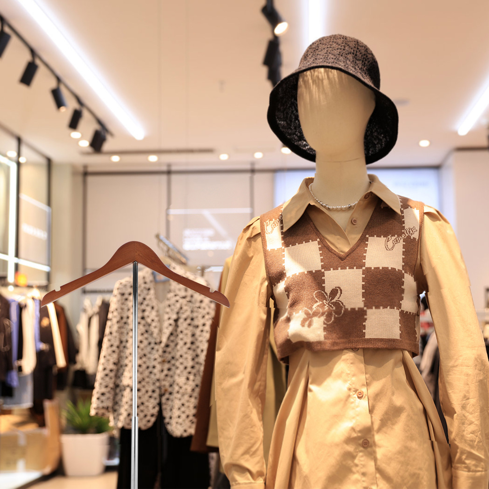 T字型衣料品陳列スタンド 高さ調節可能 シャツ、Tシャツ、ジ - Baby Clothing Stores のレビューと価格