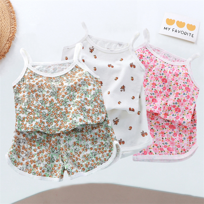 女の子夏服セット 新生児ノースリーブトップス ショートパンツ - Baby Clothing Bundles のレビューと価格