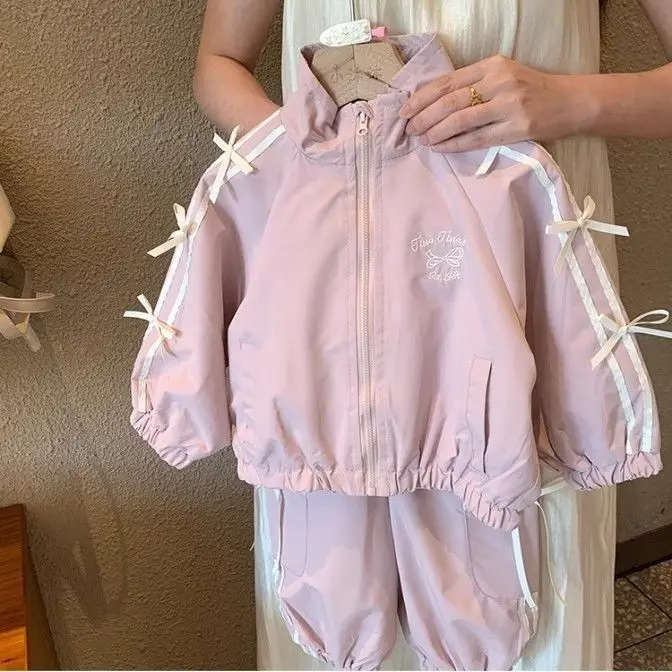 韓国風ガールズ2点セット - リボンディテールジャケット+カ - Baby Clothing Bundles のレビューと価格