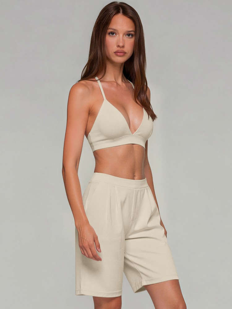 2ピース レディース クイックドライ スポーツセット Vネッ - Summer Short Set のレビューと価格