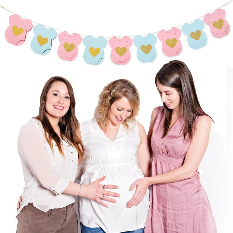 ベビーシャワー紙製ガーランド半袖ボディスーツ物干しガーランド - Baby Clothing Rail のレビューと価格