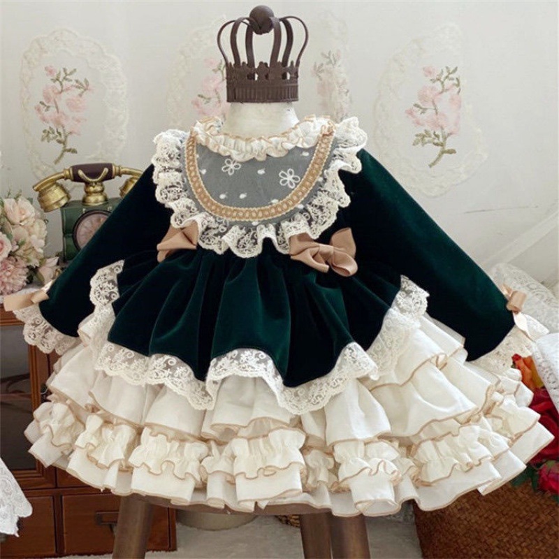 女の子のためのスペイン語のイブニングドレス,ヴィンテージのピ - Baby Xmas Clothing のレビューと価格