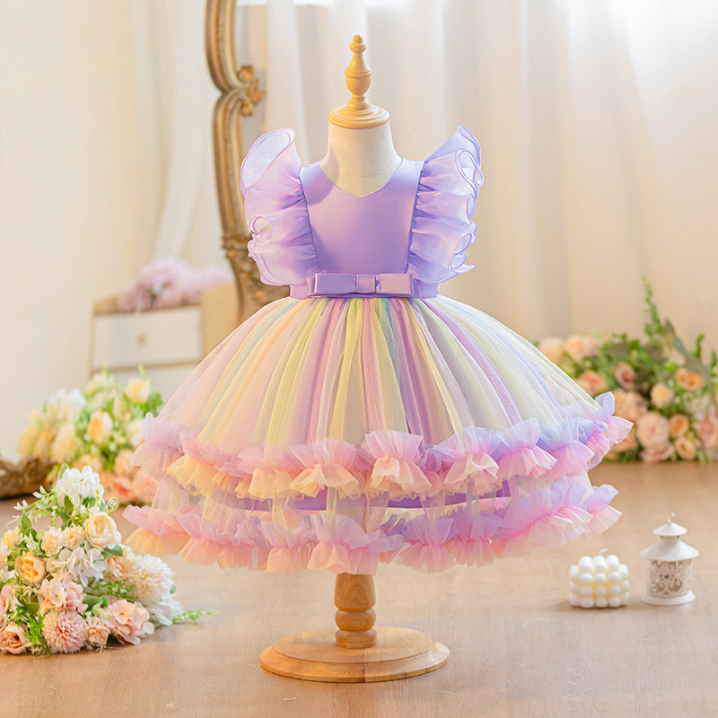 ベビー新しいメッシュプリンセスドレスガールズファッション 7 - Baby Xmas Clothing のレビューと価格