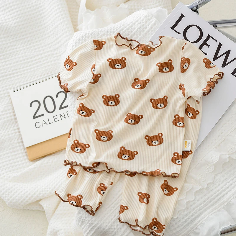 2026 夏綿漫画カジュアルパジャマセットベビー服女の子男の - Baby Clothing Bundles のレビューと価格