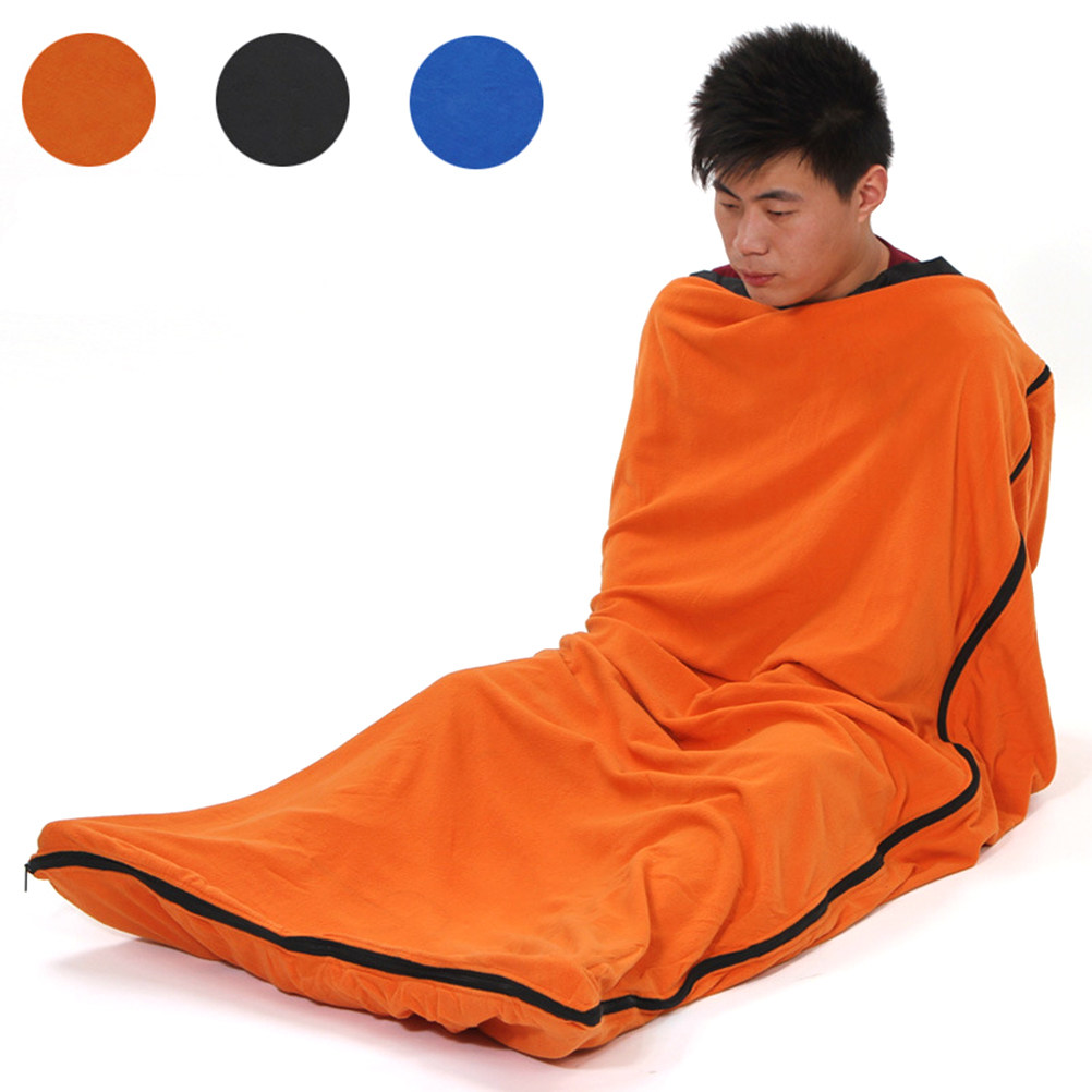 ポータブル寝袋 オレンジ ポーラーフリース 暖かく通気性抜群 - Fleece Sleep Bag のレビューと価格