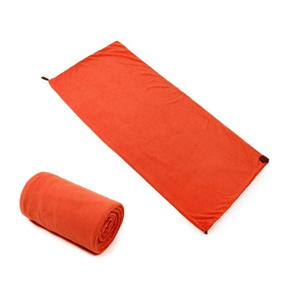 ポータブル寝袋 オレンジ ポーラーフリース 暖かく通気性抜群 - Fleece Sleep Bag のレビューと価格