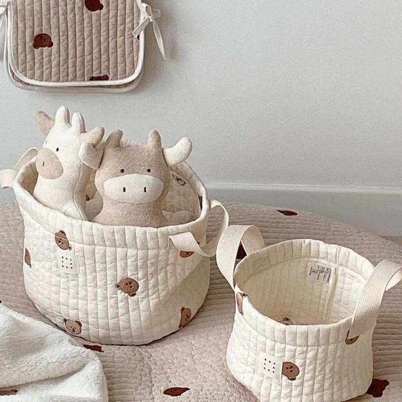 かわいいクマの刺繍おむつバッグおむつオーガナイザーコットンマ - Baby Clothes Organiser のレビューと価格
