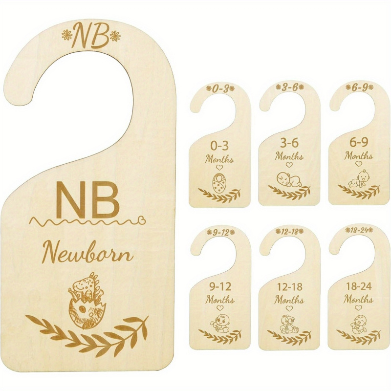 7個の木製ベビー服仕分け用ディバイダー、新生児から24ヶ月サ - Baby Clothing Hanger Dividers のレビューと価格