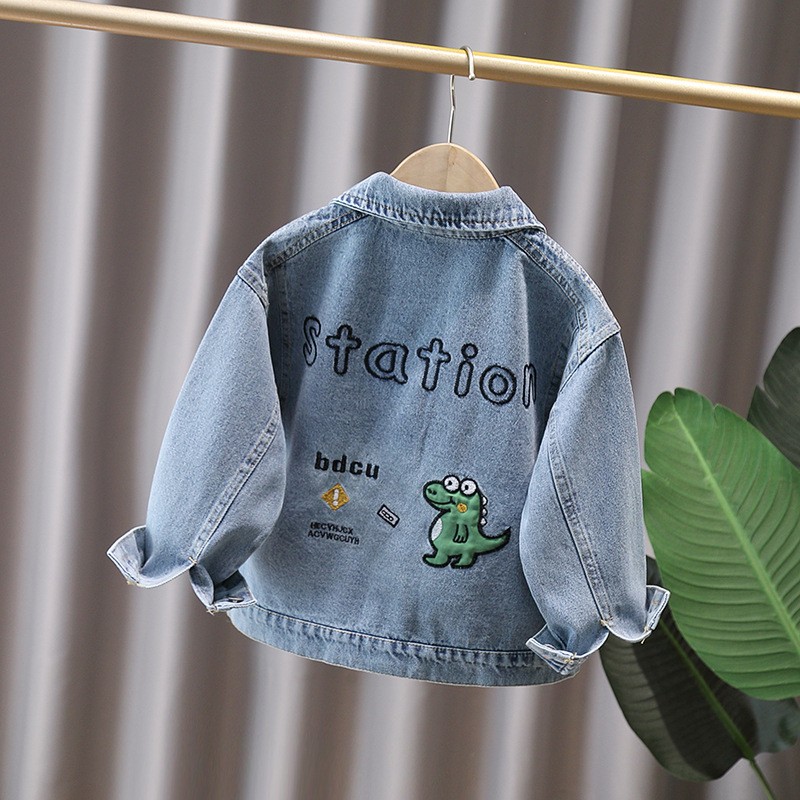 かわいいスタイルベビー子供デニムジャケット恐竜子供のための少 - Baby Clothing Girls のレビューと価格