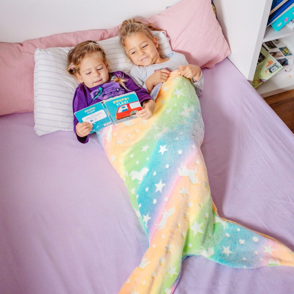 フランネルマーメイド寝袋ユニバーサル居心地の良いレインボーマ - Fleece Sleep Bag のレビューと価格