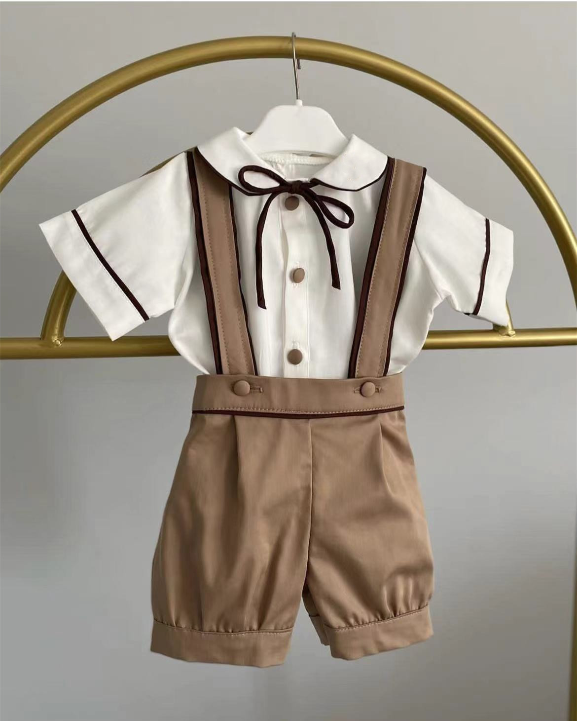 0-6Y ベビーボーイ 春夏 ヴィンテージ カーキ スーツ  - Baby Xmas Clothing のレビューと価格