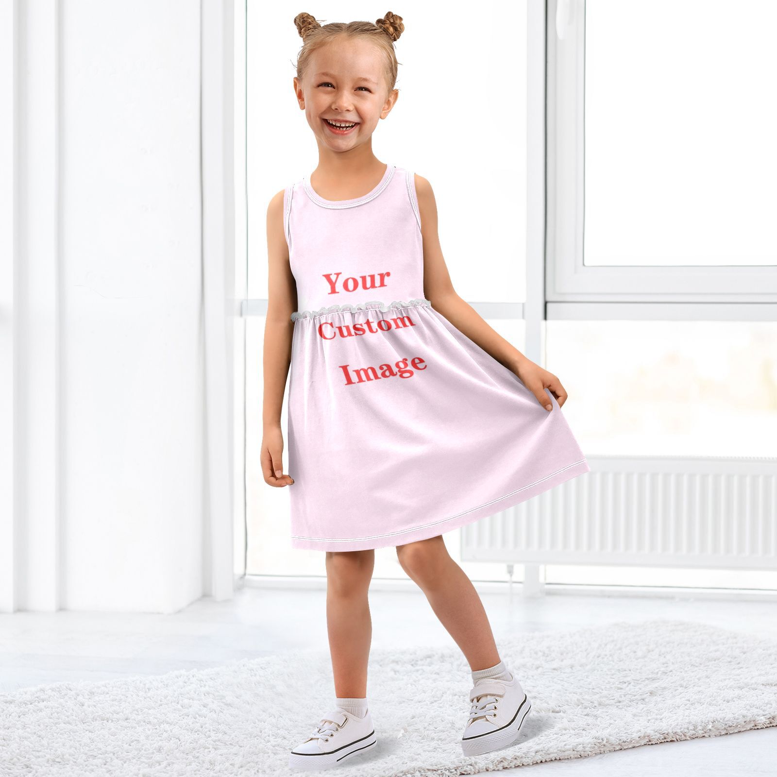 女の子服新しい夏のプリンセスノースリーブドレス子供ドレスカス - Baby Clothing Images のレビューと価格