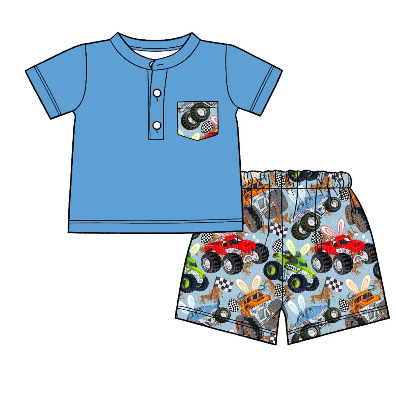 子供服卸売 イースター トラック ベビーボーイ ショーツセッ - Baby Clothing Boutique のレビューと価格