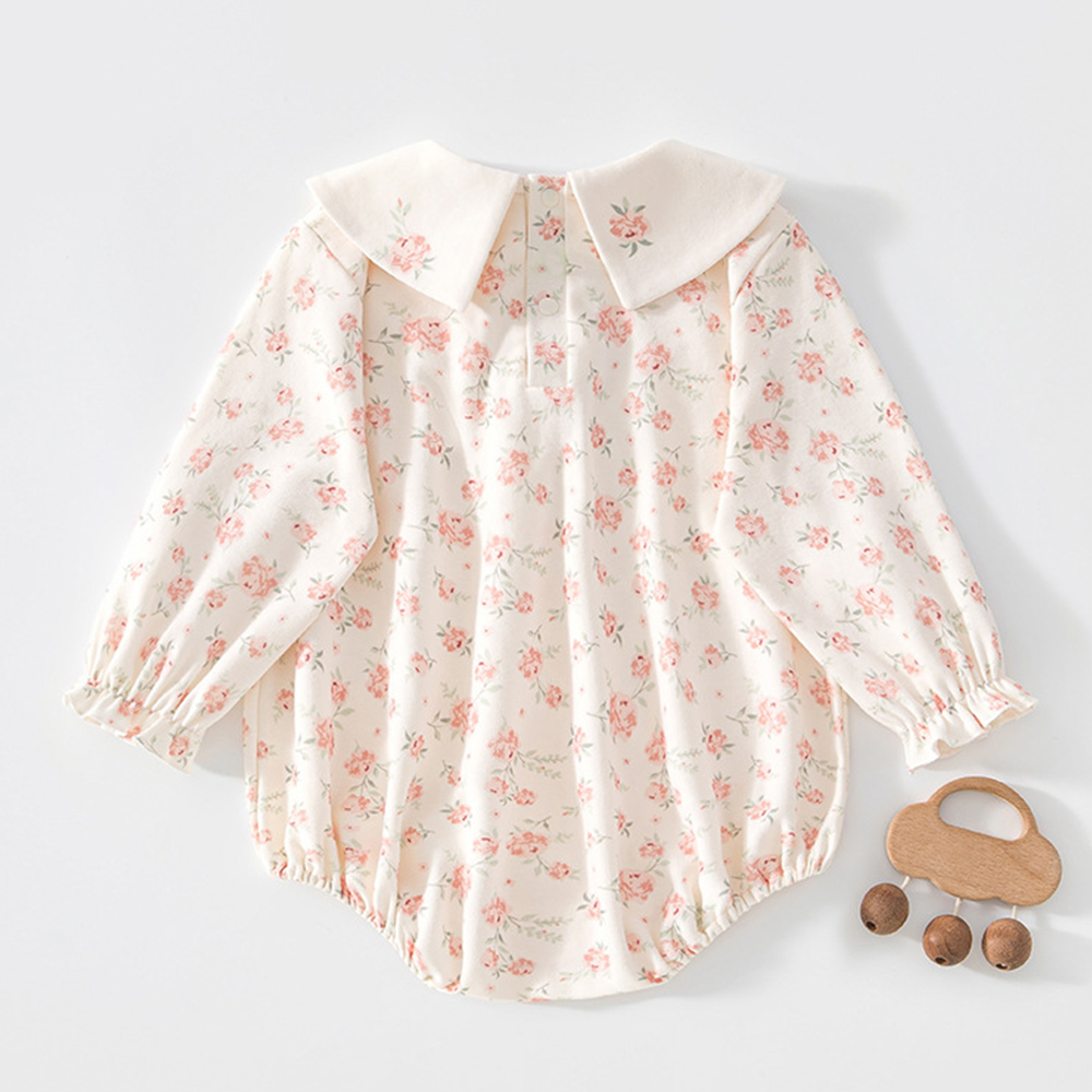 女の赤ちゃんボディスーツ長袖コットン花柄襟春秋幼児ブティック - Baby Clothing Boutique のレビューと価格