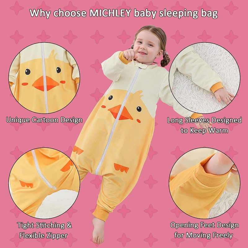 ミッキーリー-かわいい漫画のアヒルの寝袋、女の子と男の子のた - Fleece Sleep Bag のレビューと価格