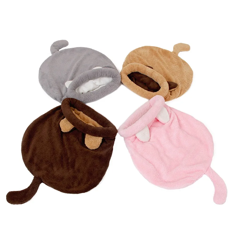 暖かいサンゴフリース猫寝袋ベッド子犬小型犬ペット無毛猫マット - Fleece Sleep Bag のレビューと価格